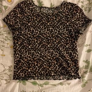 cheetah print short sleeve shirt